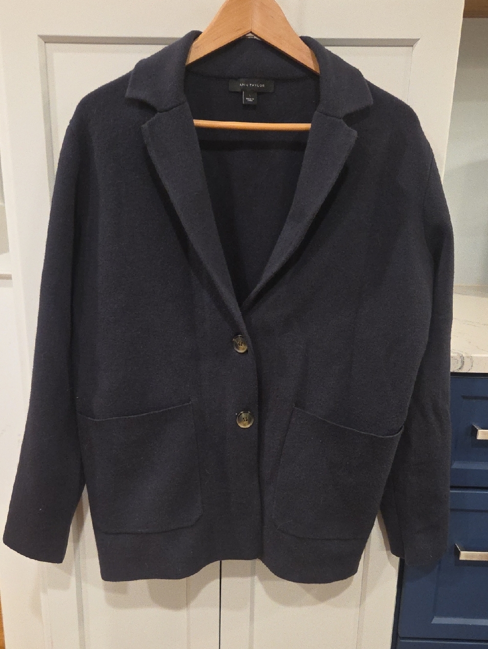 Ann Taylor Navy Knit Blazer